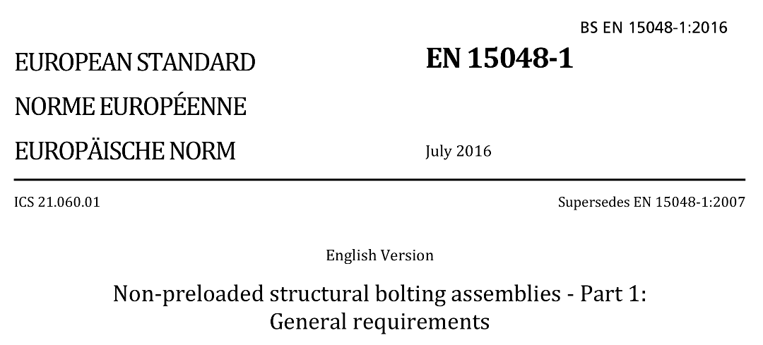 New version of BS EN 15048-1:2016