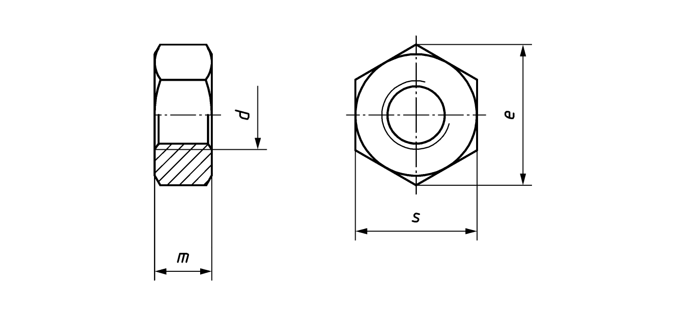 BS EN 14399-4 Basic nuts dimensions (HV Nuts)