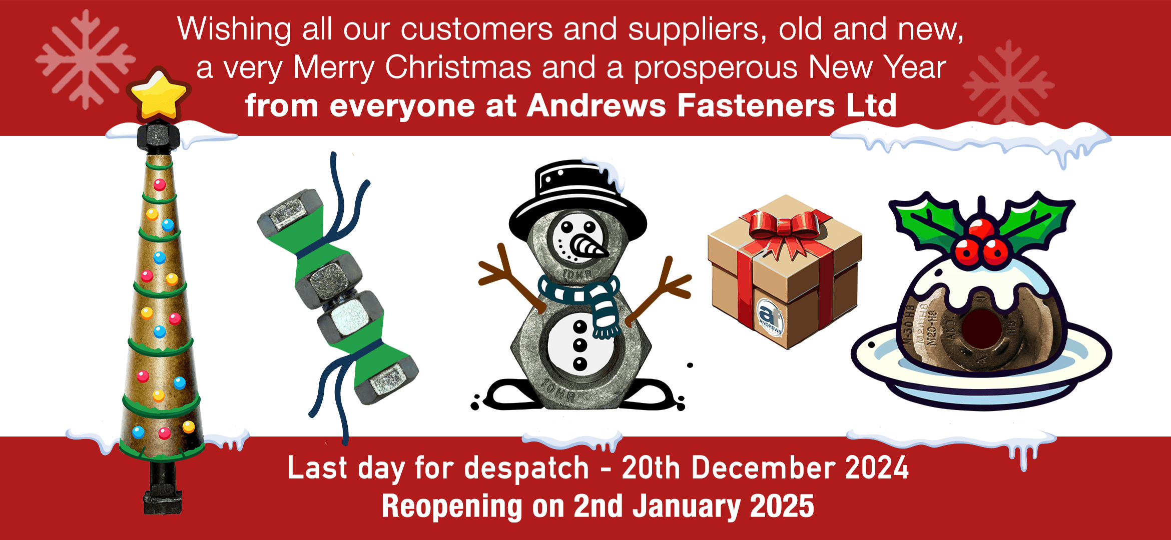 Christmas Break from Friday, 20th of December 2024