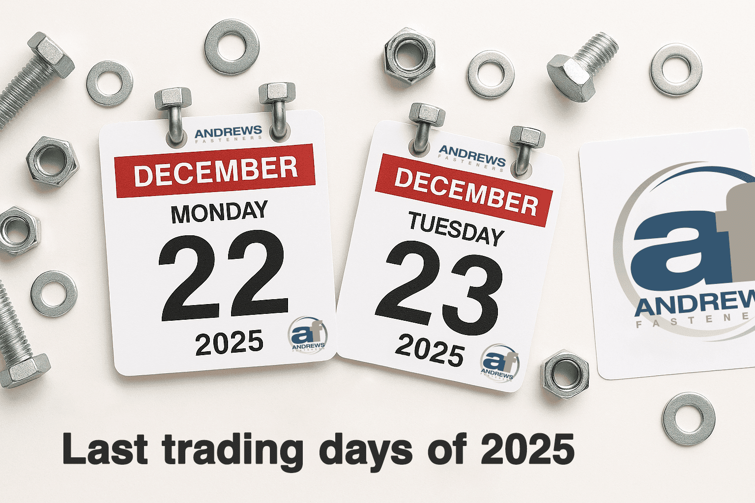 Last trading days for 2025 &amp; Christmas Break